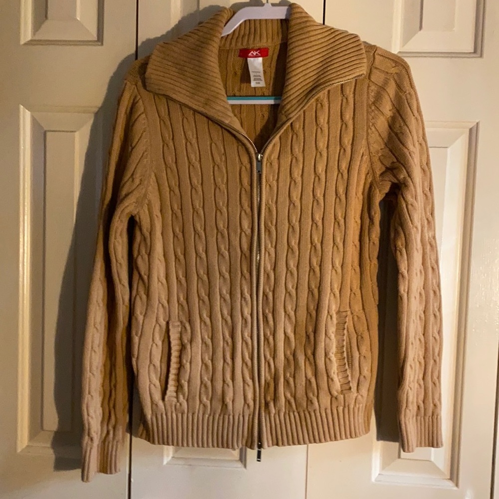 Heavy knit zip up cardigan size large $18.00